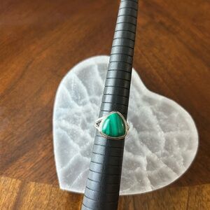 Malachite sterling silver ring